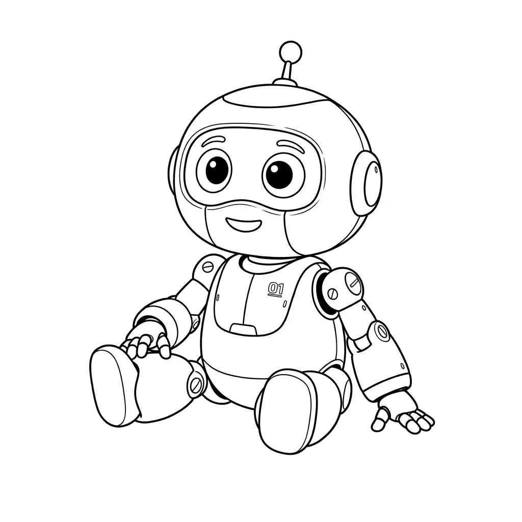Toy image converted into a printable coloring page outline