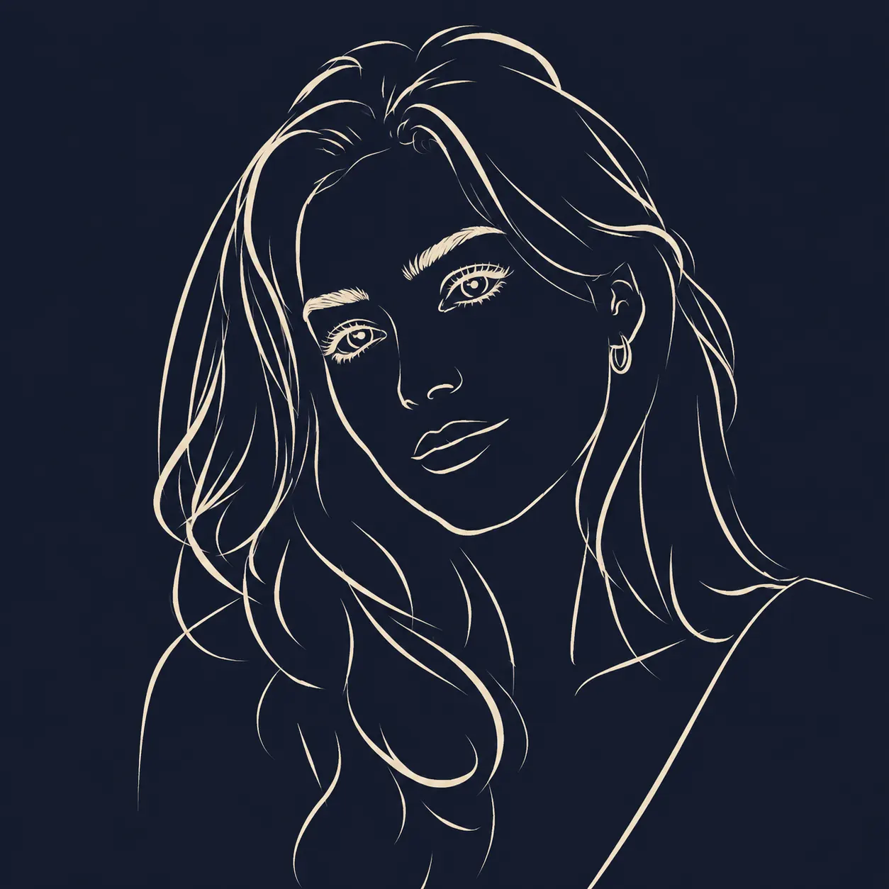 Portrait photo converted into a minimalist portrait sketch